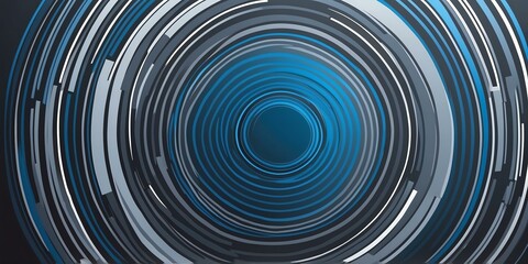Wall Mural - abstract vector concentric circles with blue to grey gradient background