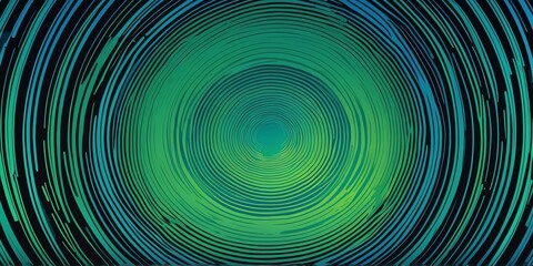 Wall Mural - abstract vector concentric circles with blue to green gradient background