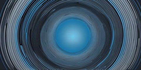 Wall Mural - abstract vector concentric circles with blue to grey gradient background