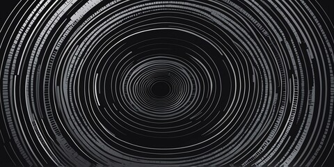 Wall Mural - abstract vector concentric circles with black to grey gradient background