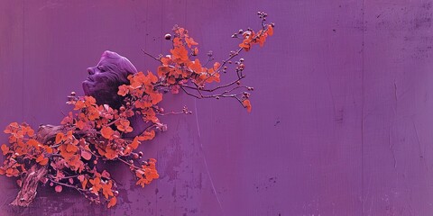 Canvas Print - flowers on a wall