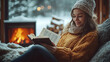 © 沈军 贡 - A woman in winter sits on the sofa and reads an open book