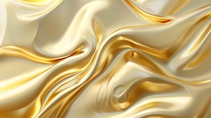 Wall Mural - Abstract gold background with flowing waves.