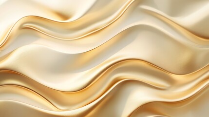 Wall Mural - Abstract gold background with flowing waves.