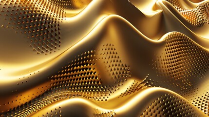 Wall Mural - Abstract golden background with a wave-like pattern.