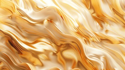 Wall Mural - Abstract gold background with flowing waves.