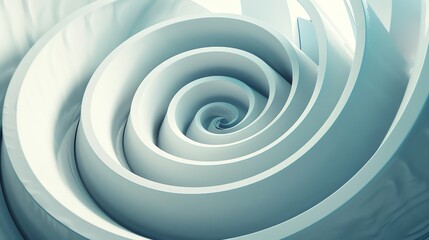 Canvas Print - A swirling, 3D, abstract, light blue background.