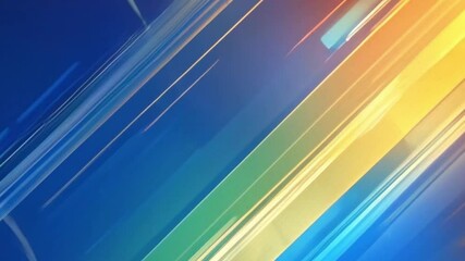 Wall Mural - Abstract background with diagonal colorful stripes on blue, suitable for print materials, web design, and digital backgrounds. Vibrant and modern.