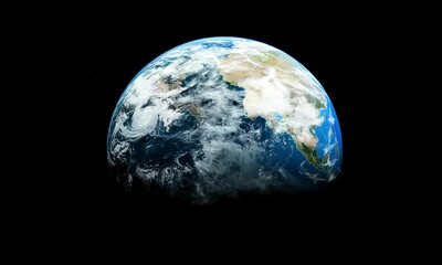 Wall Mural - A breathtaking view of Earth from outer space