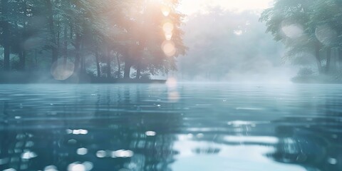 Wall Mural - rain on the river