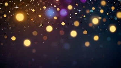 Poster - glittering stars on bokeh video background Generative AI