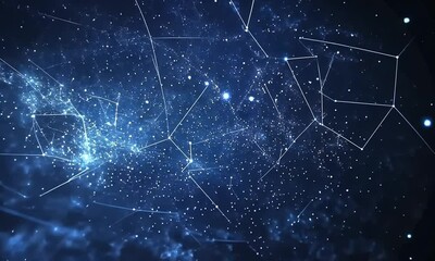 Wall Mural - abstract starry night with constellation