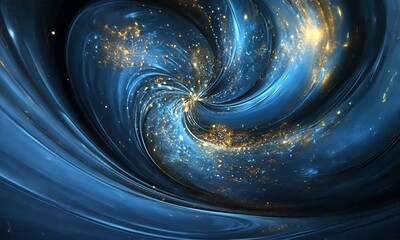 Wall Mural - abstract cosmic swirl with golden dust
