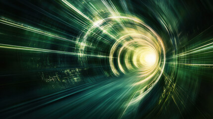 abstract green tunnel