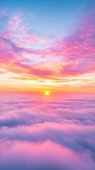 Wall Mural - Sunset over the Clouds.