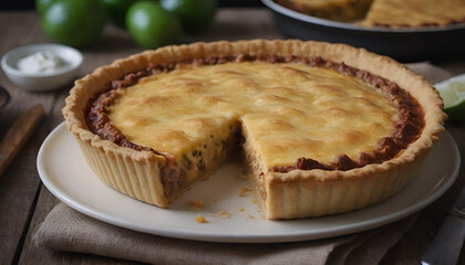 mexican taco quiche on a plate