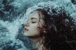 © senyumanmu - Serene Woman Immersed in Water Capturing Peaceful Emotion and Nature's Tranquility