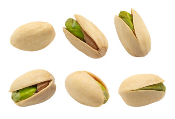 Pistachio isolated on white background.