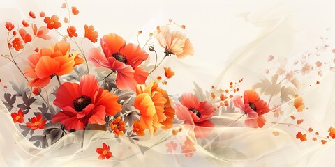 Wall Mural - red poppy flower