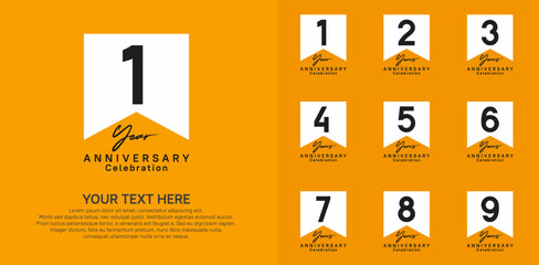 anniversary logotype set, black and white color can be use for celebration