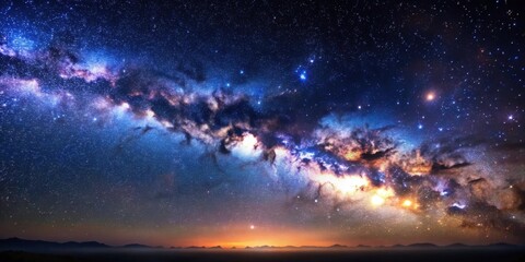 Wall Mural - starry sky filled with the milky way galaxy, milky way, astronomy, night sky, stars, space, celestia