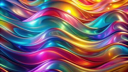 Wall Mural - Colorful abstract background with shiny plastic wavy wallpaper design, shiny, plastic, wavy, colorful, abstract, background