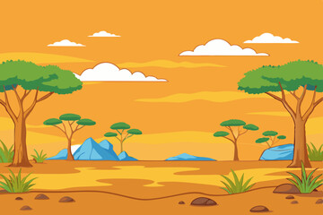 Wall Mural - Savanna Background art vector Design