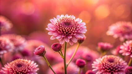 Sticker - Close up shot of a pink flower with a brown and pink background, featuring small pink flowers in the center