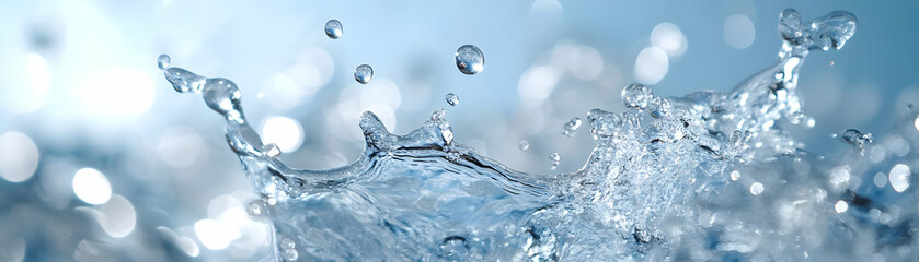 Wall Mural - Water Splash with Bokeh Background