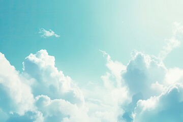 Summer blue sky cloud gradient light white background. Beauty clear cloudy in sunshine calm bright winter air bacground. Gloomy vivid cyan landscape in environment day horizon skyline view spring , ai