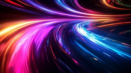 Wall Mural - Abstract Swirling Light Trails in Vibrant Colors