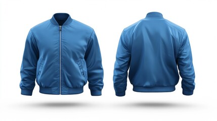 Blank blue jacket mockup