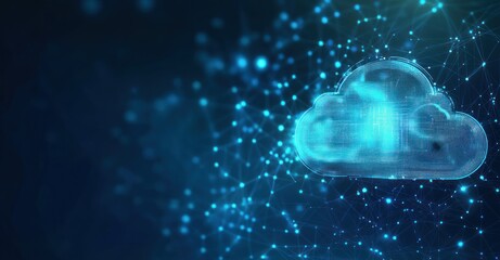 Digital Cloud Symbol with Abstract Network