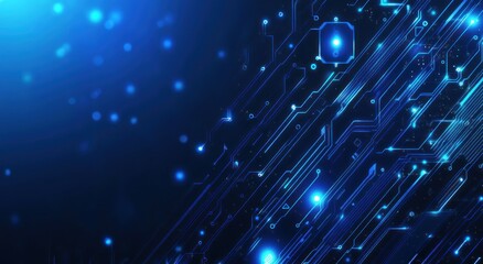 Abstract Blue Circuitry Background