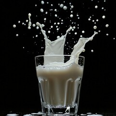 Sticker - Milk splash in glass