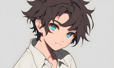 Wall Mural - anime style. anime young man, Generative AI