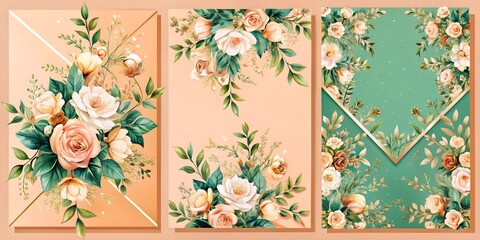 Sticker - background with flowers