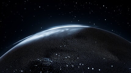 Wall Mural - abstract dot matrix digital globe illustration technology business network theme pattern represent d