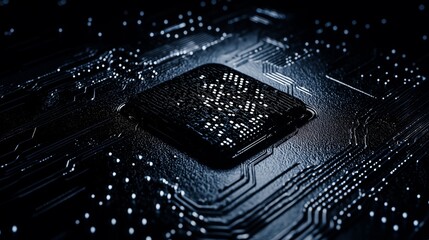 Wall Mural - abstract computer chip dot matrix digital illustration technology business network theme pattern rep