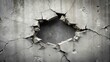 © prachaya - Cracked broken hole in concrete wall , damaged, decay, deteriorated, broken, weathered, destruction, ruined, old, gritty