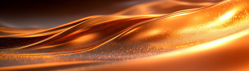 Wall Mural - Abstract Orange and Gold Liquid Wave Background