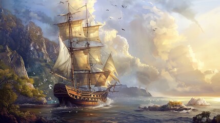 ship sailing wallpaper