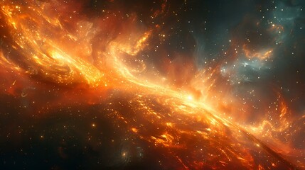 Wall Mural - a fiery explosion in space. 