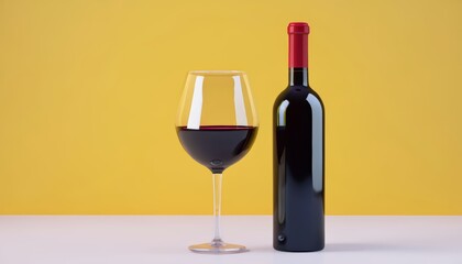 red wine bottle and glass