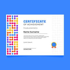 Wall Mural - Abstract Geometric Certificate Design with Connected Rounded Square