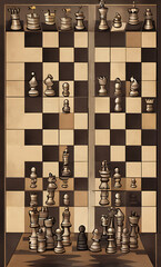 Sticker - Illustration of a chessboard with a strategic move being made to protect the king, symbolizing risk mitigation in decision-making with copy space.

