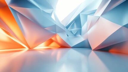 Wall Mural - abstract geometric composition with orange and blue hues