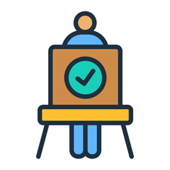 Canvas Print - Voting Booth Icon