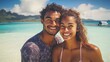 © Togrul - Couple enjoys summer at beach in French Polynesia.