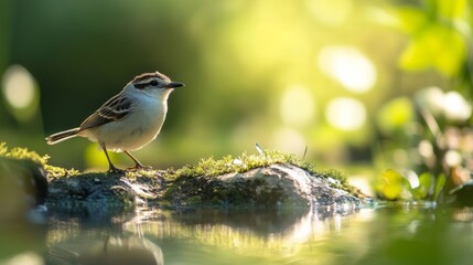 Wall Mural - Tiny avian near water